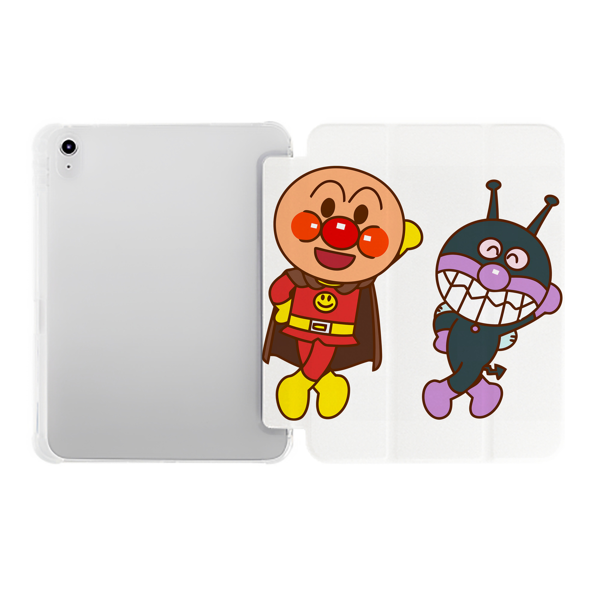 （画像用） アンパンマン Anpanman IPad ケース ペン収納付き 三つ折りスタンド PUレザー×シリコン 対応機種9.5/10.5/10.9インチ